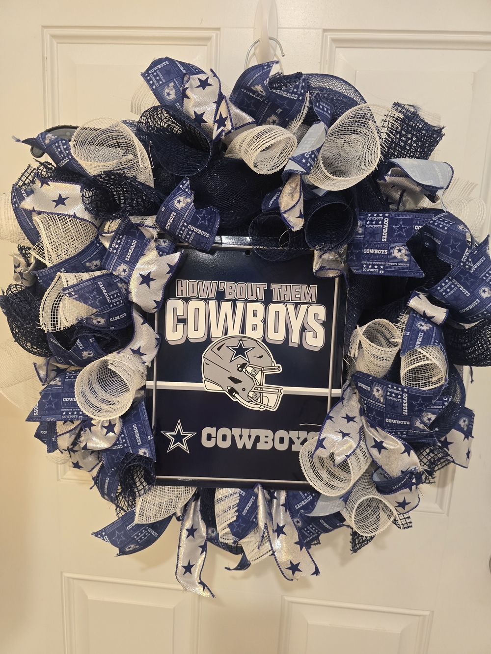 Dallas Cowboys Navy & White Decorative Wreath Football